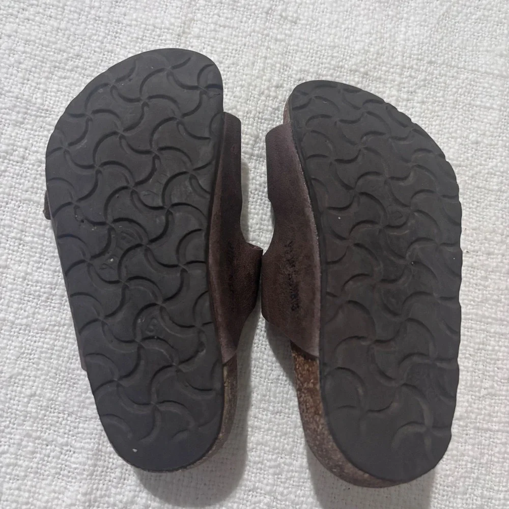 Birkenstock Arizona Kids Dark Brown Two Strap Buckle Sandals Size 26 EU 9-9.5 US